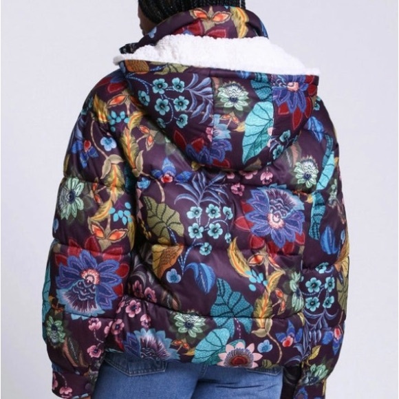 Avec Les Filles Printed Thermal Puff™ Hooded Puffer Jacket-Size M New - Picture 11 of 11